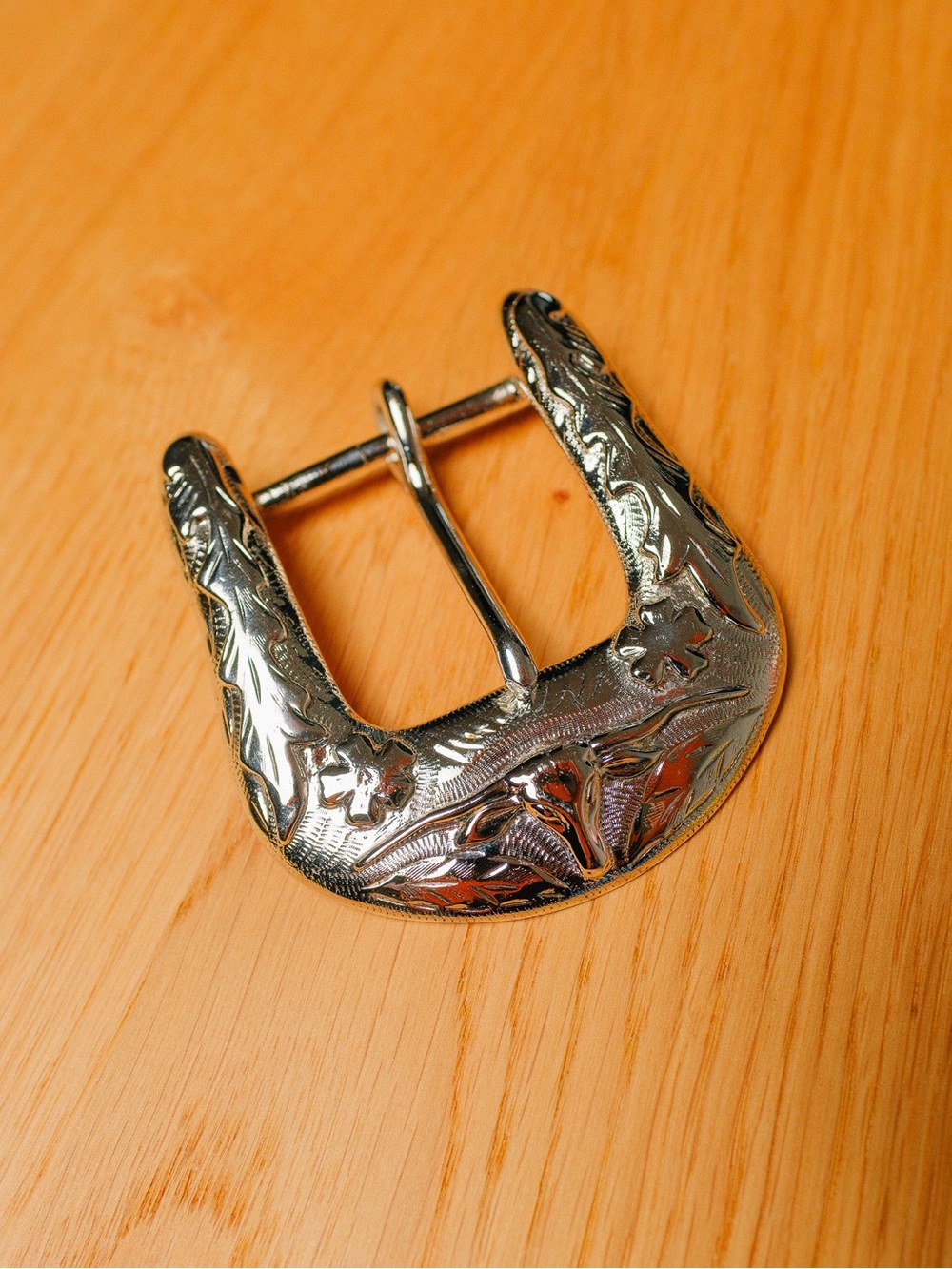 Rare Ralph Lauren Silver Western Longhorn Bull Engraved Belt Buckle
